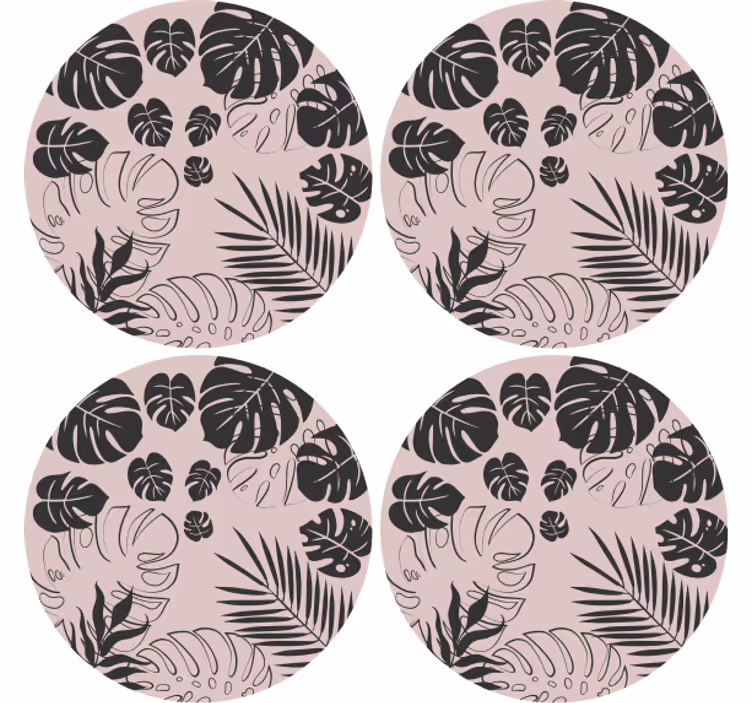 Sottobicchieri motivi foglia di monstera - TenStickers