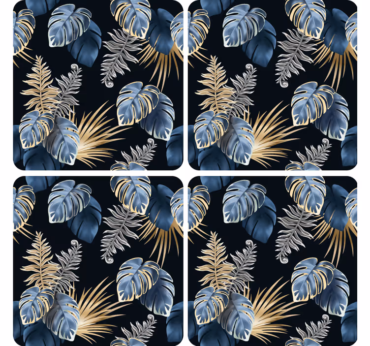 Sottobicchieri foliaggio tropicale lussureggiante - TenStickers