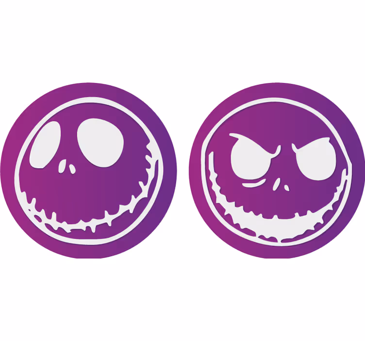 Sottobicchieri halloween personaggi con faccia da teschio - TenStickers