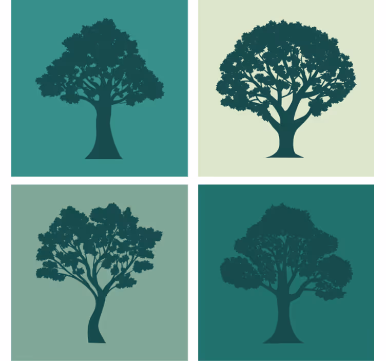 Sottobicchieri collezione silhouette alberi - TenStickers