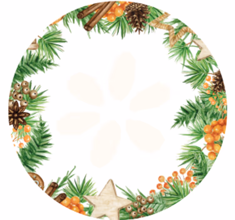 Sottobicchieri natalizi con accenti di verde festivo - TenStickers