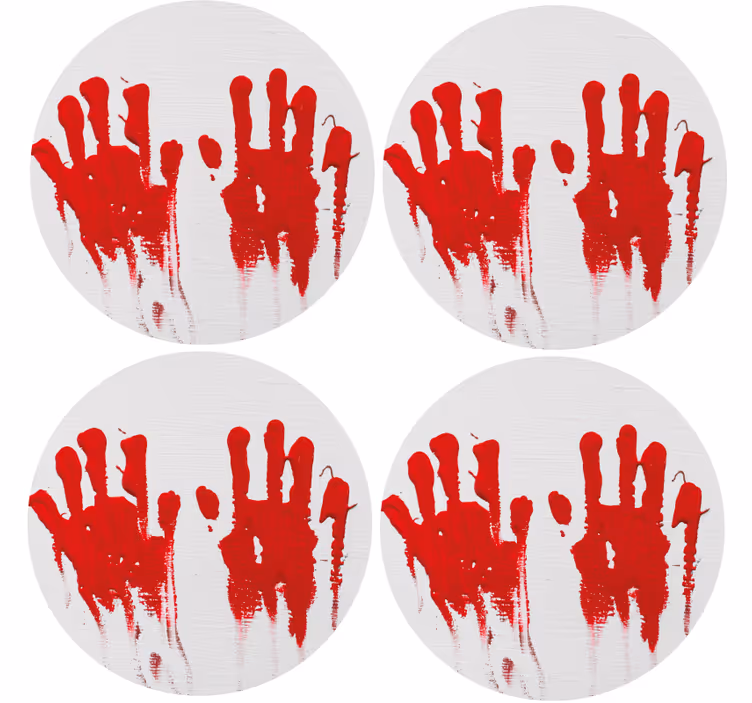 Sottobicchieri halloween motivo impronte rosse - TenStickers