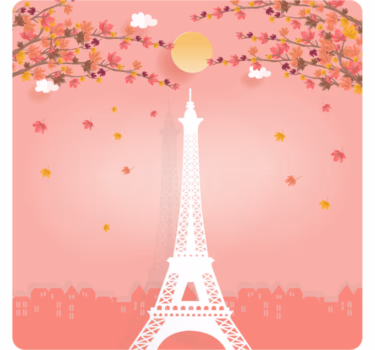 Sottobicchieri moderno scena autunnale torre eiffel - TenStickers