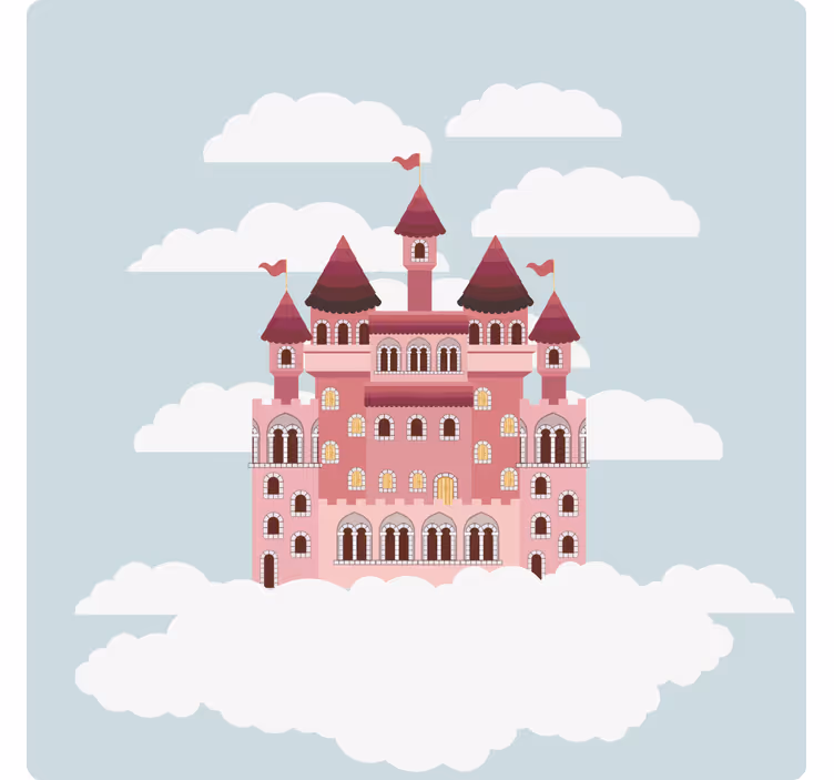 Sottobicchieri frikis illustrazione castello fiabesco - TenStickers