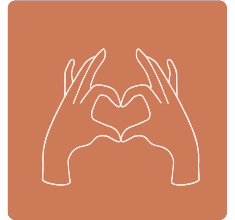 Sottobicchieri frikis gesto della mano a cuore - TenStickers