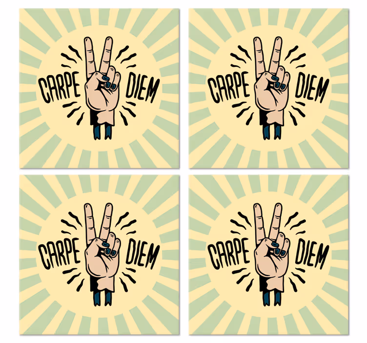 Sottobicchieri con frase simbolo della pace - TenStickers