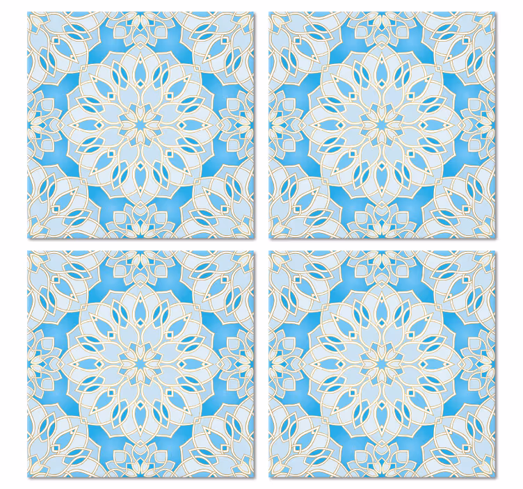Sottobicchieri emblema fiore intricato - TenStickers