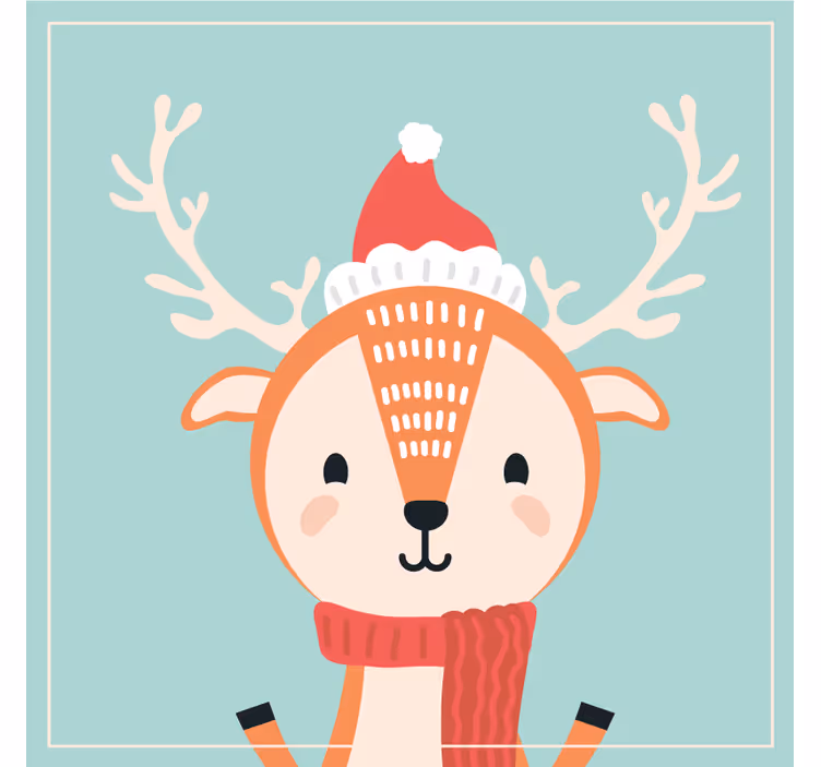 Sottobicchieri natalizi con personaggio di renna - TenStickers