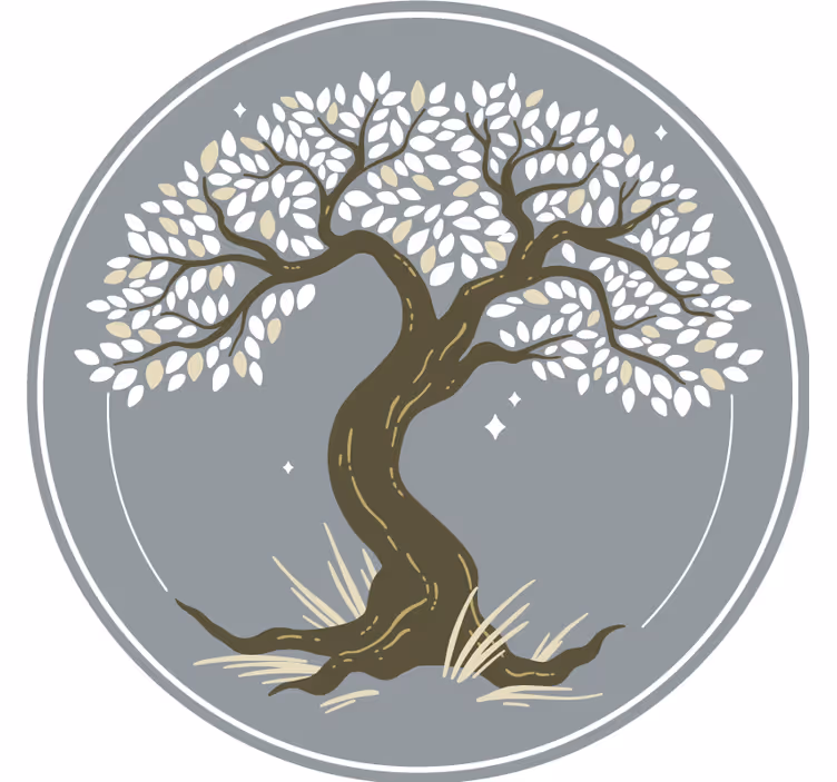 Sottobicchieri silhouette elegante di albero - TenStickers