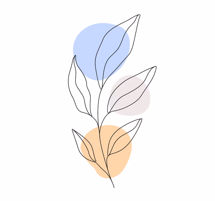 Sottobicchieri moderno arte lineare botanica astratta - TenStickers