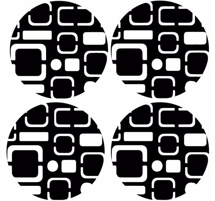Sottobicchieri motivi geometrici neri - TenStickers