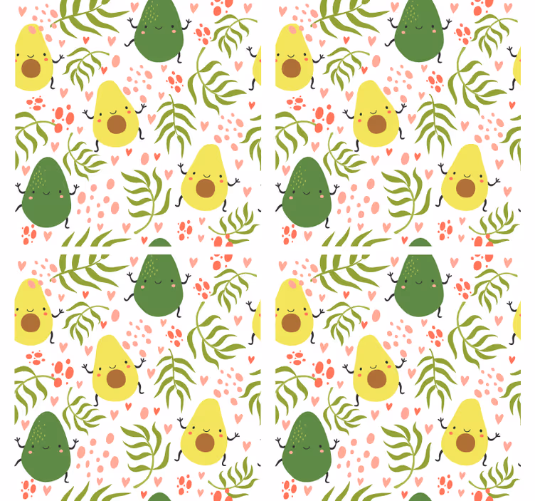 Sottobicchieri frikis motivo avocado carino - TenStickers