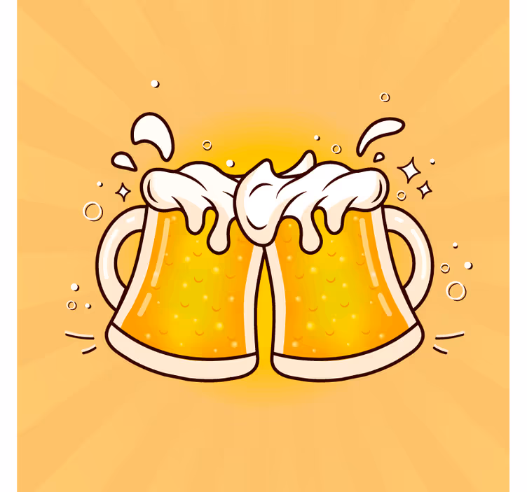 Sottobicchieri birra saluti con boccali di birra - TenStickers