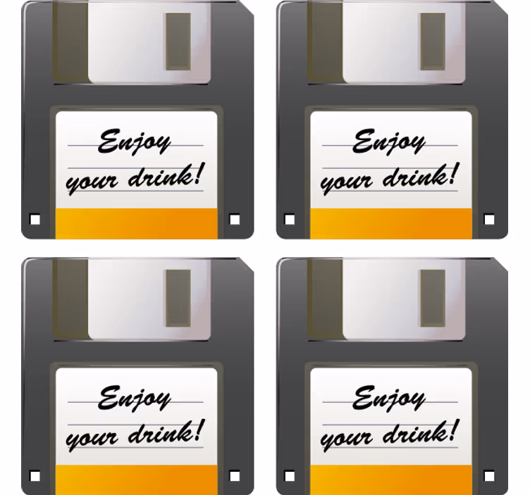 Sottobicchieri promemoria bevande floppy disk - TenStickers