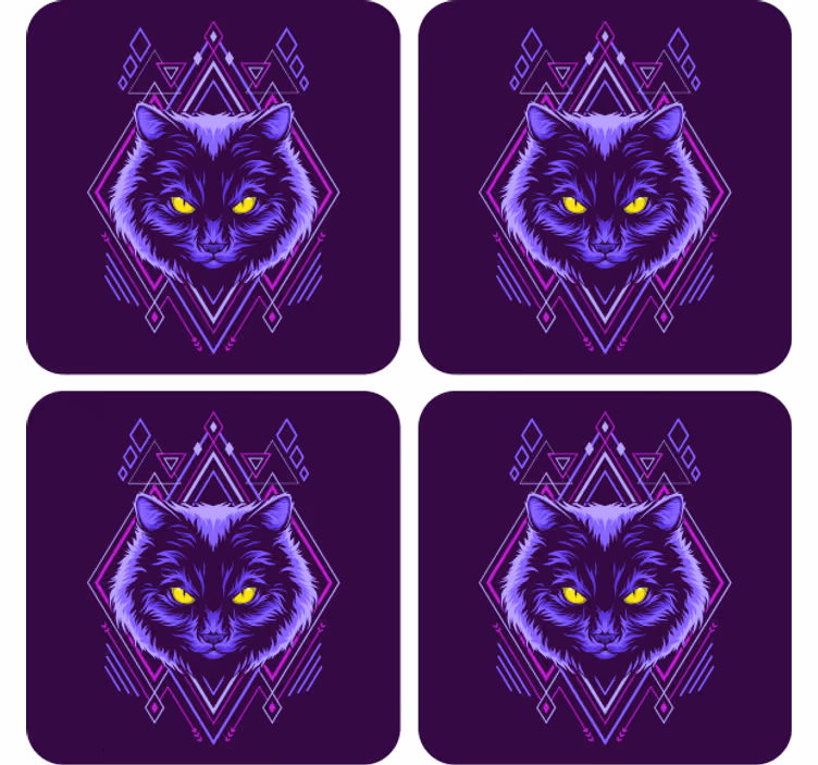Sottobicchieri frikis illustrazione di gatto elegante - TenStickers