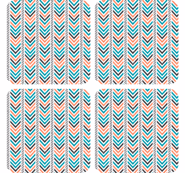 Sottobicchieri essenziali a motivo chevron - TenStickers