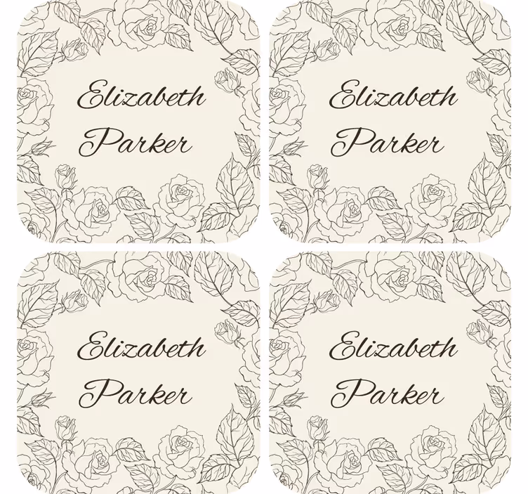 Sottobicchiere  personalizzabile Rose d'epoca - TenStickers