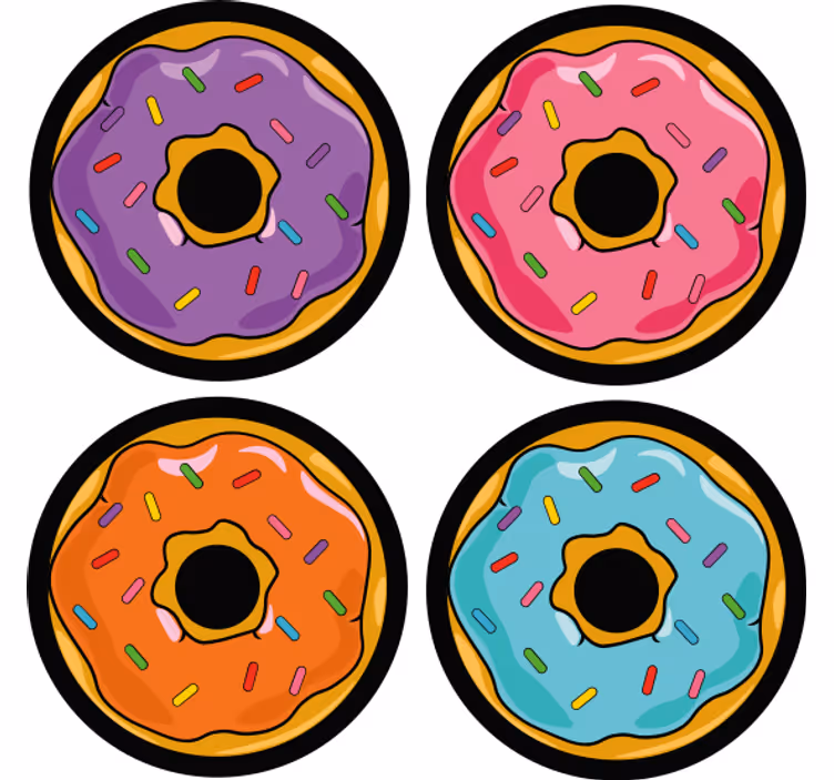 Sottobicchieri frikis dolcetti colorati spruzzati - TenStickers