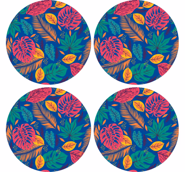Sottobicchieri stampa foglia tropicale - TenStickers