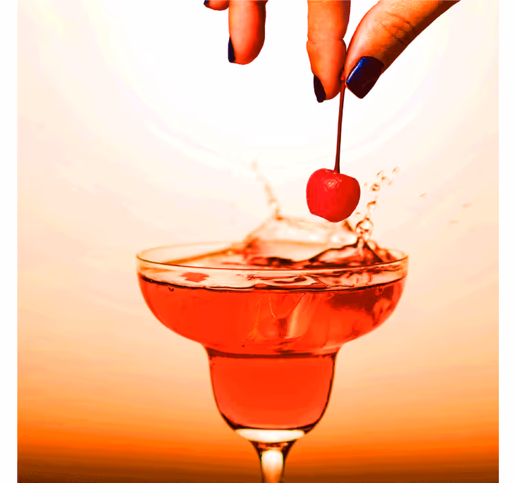 Sottobicchieri moderno delizia al cocktail cherry splash - TenStickers