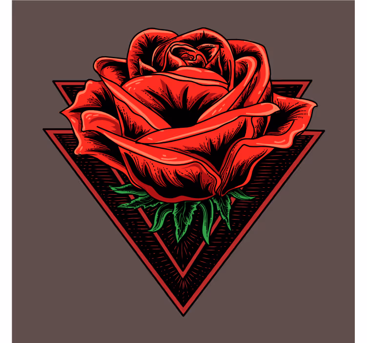Sottobicchieri frikis grafica rosa rossa - TenStickers