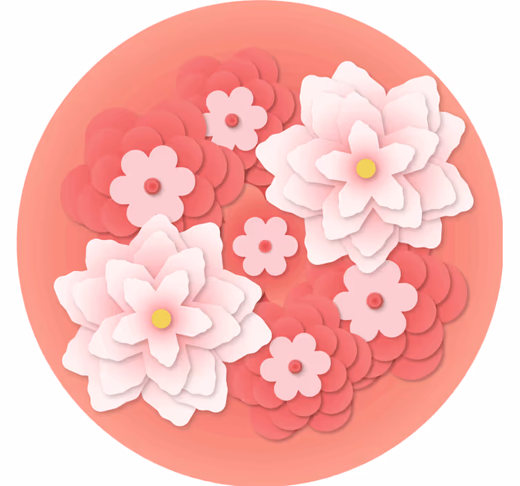 Sottobicchieri frikis composizione floreale a strati - TenStickers