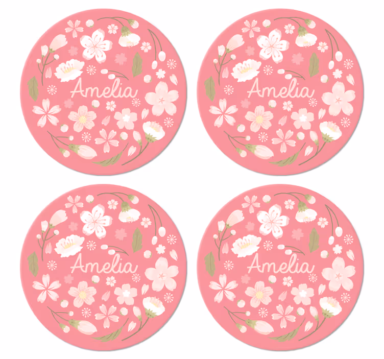 Sottobicchiere  personalizzabile Fiori ciliegio - TenStickers