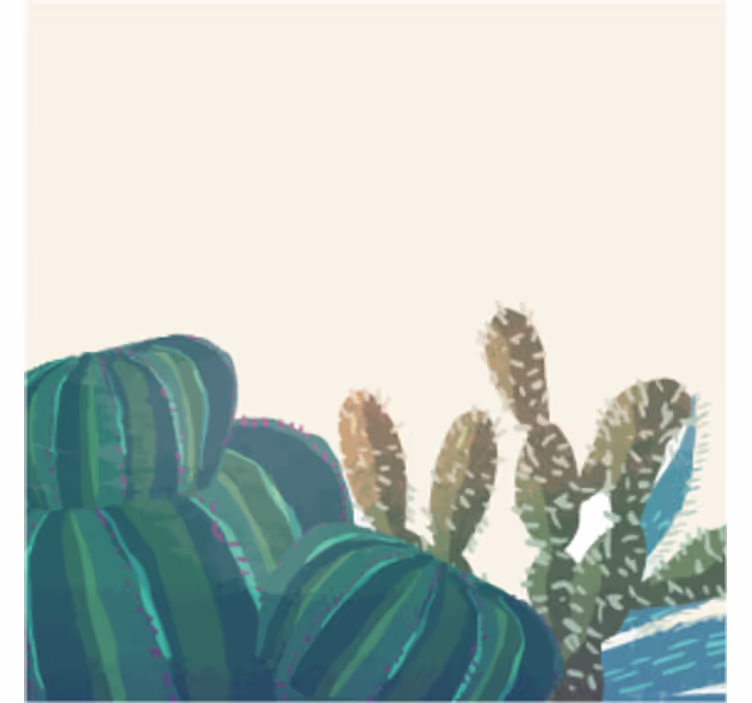 Sottobicchieri composizione di cactus con texture - TenStickers