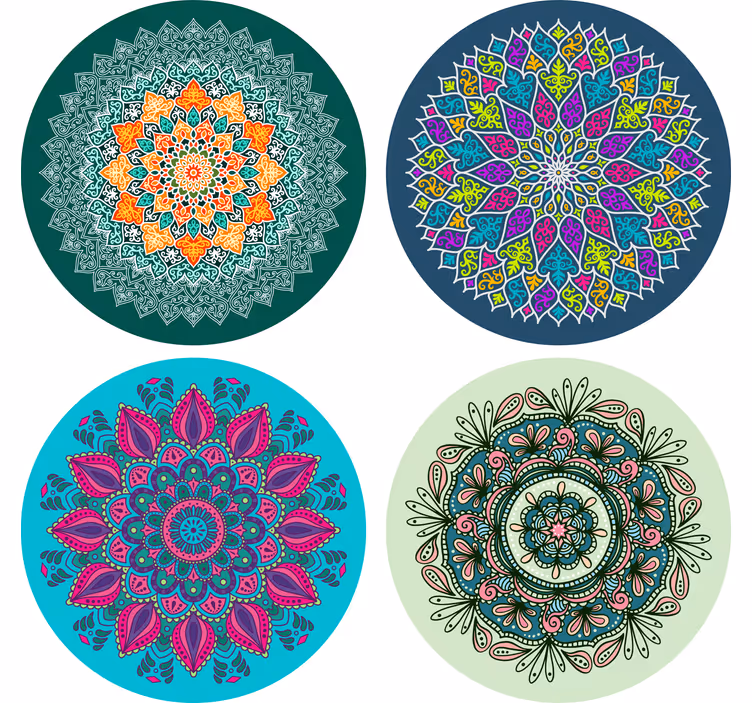 Sottobicchieri motivi mandala intricati - TenStickers