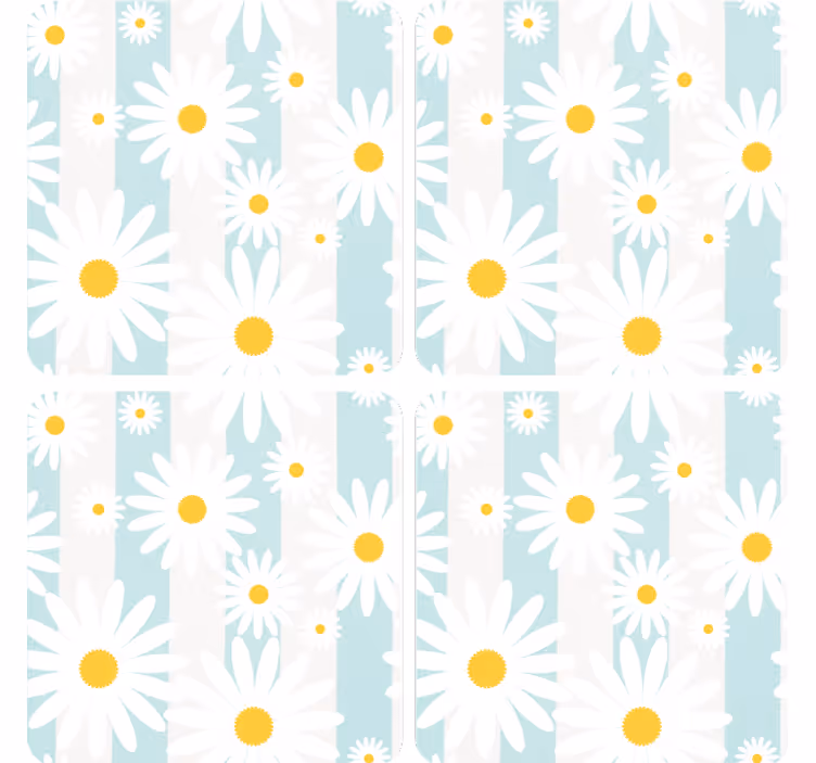 Sottobicchieri frikis motivo floreale margherita - TenStickers