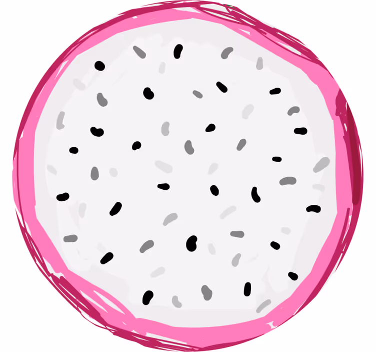 Sottobicchieri frikis fetta colorata di pitaya - TenStickers