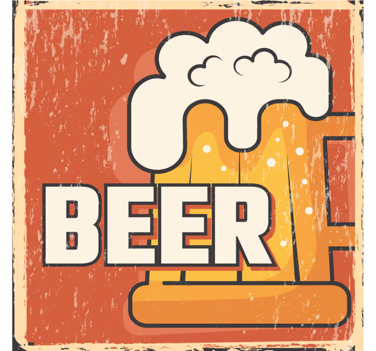 Sottobicchieri birra grafica boccale di birra - TenStickers