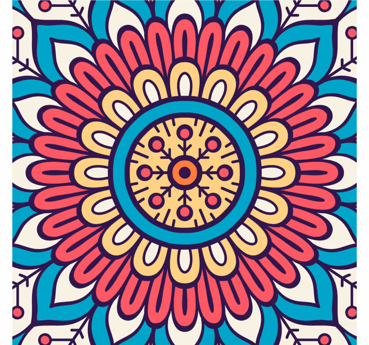 Sottobicchieri motivo floreale circolare - TenStickers