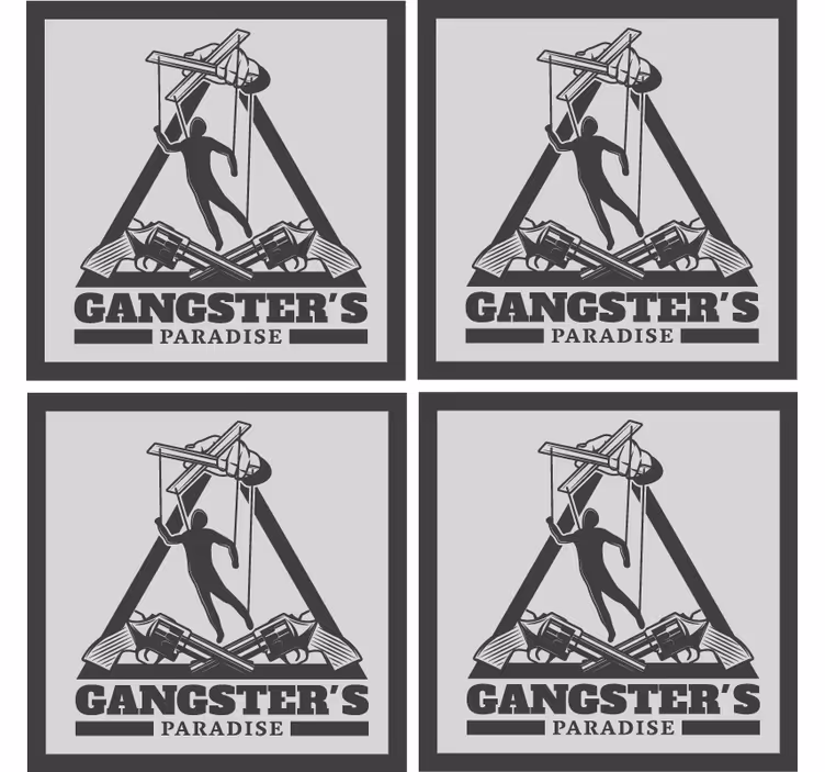 Sottobicchieri birra illustrazione a tema gangster - TenStickers
