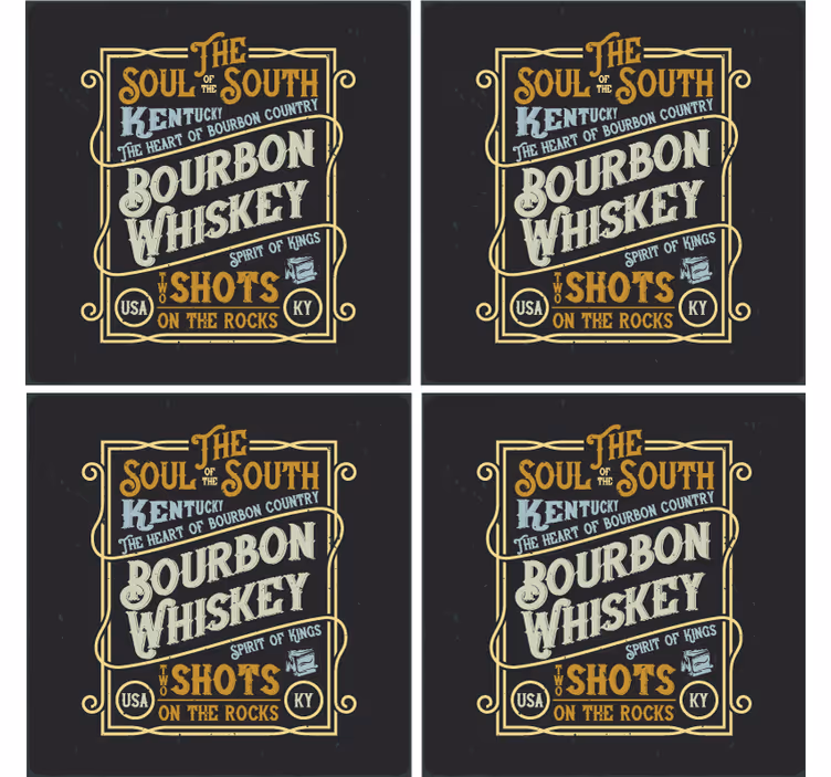 Sottobicchieri con frase anime di bourbon whiskey - TenStickers