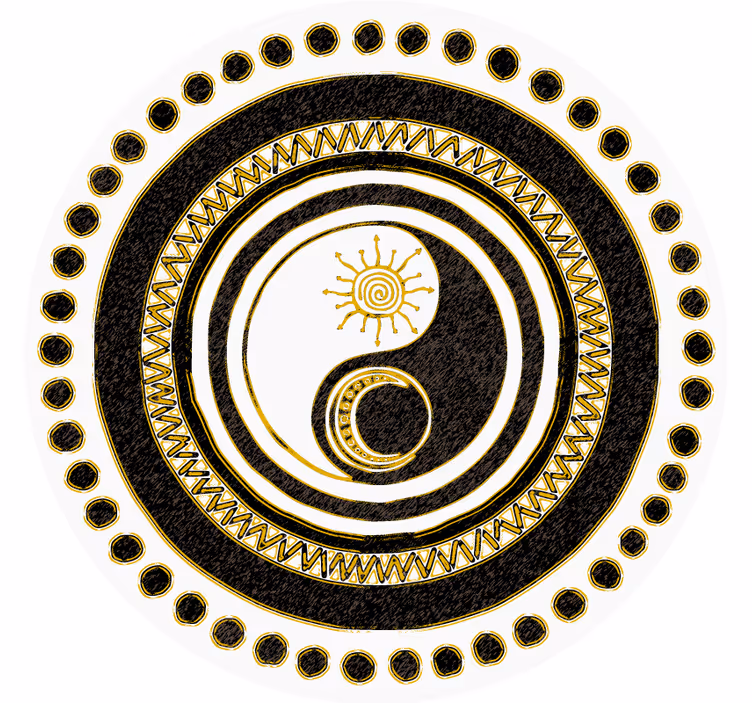 Sottobicchieri frikis motivo circolare yin yang - TenStickers