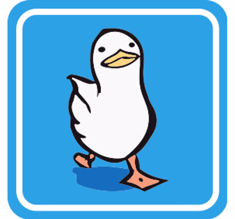 Sottobicchieri frikis anatra dei cartoni animati che cammina - TenStickers