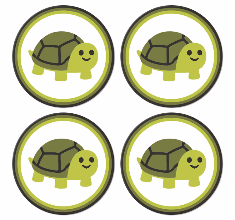 Sottobicchieri frikis tartaruga sorridente grafica - TenStickers