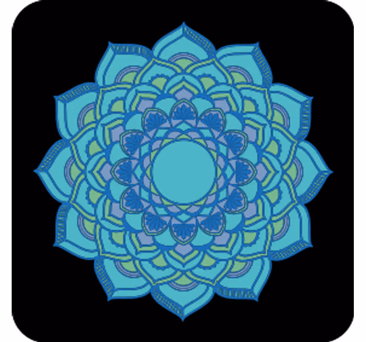 Sottobicchieri fantasia floreale blu intricata - TenStickers