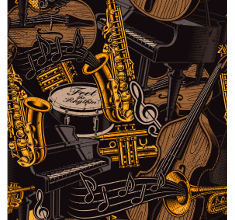 Sottobicchieri frikis con motivo strumenti musicali - TenStickers