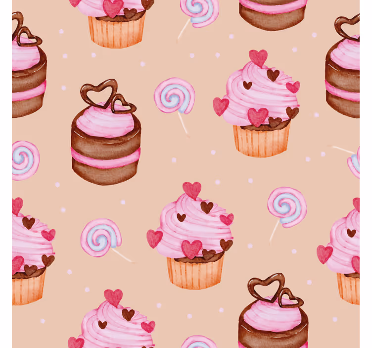 Sottobicchieri personalizzabili motivo cupcake dolce - TenStickers