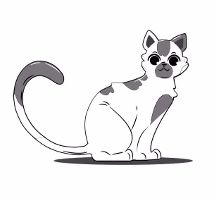 Sottobicchieri moderno figura di gatto carino - TenStickers