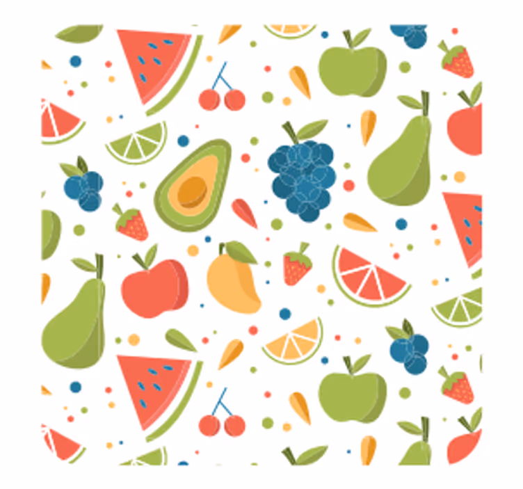 Sottobicchieri moderno motivo fruttato vivace - TenStickers