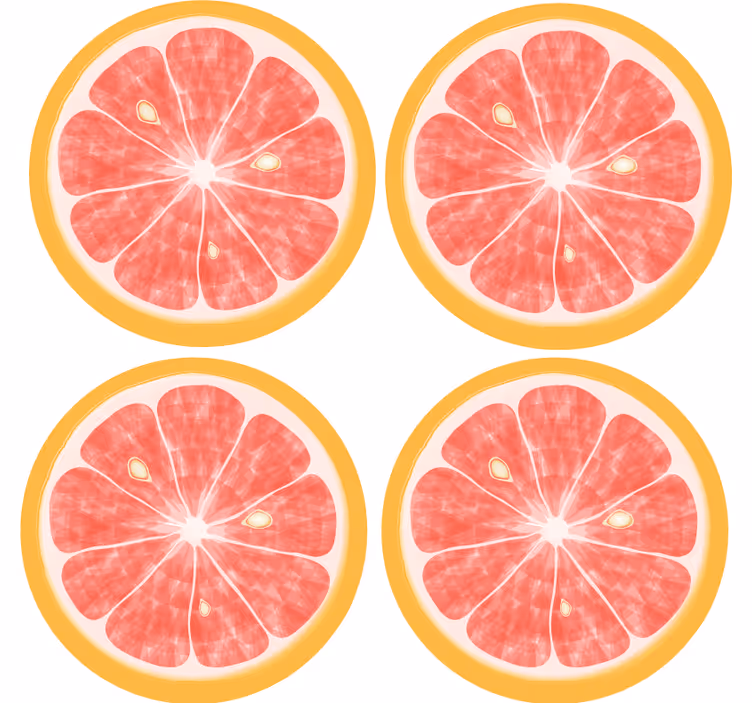 Sottobicchieri frikis motivo fette di agrumi - TenStickers