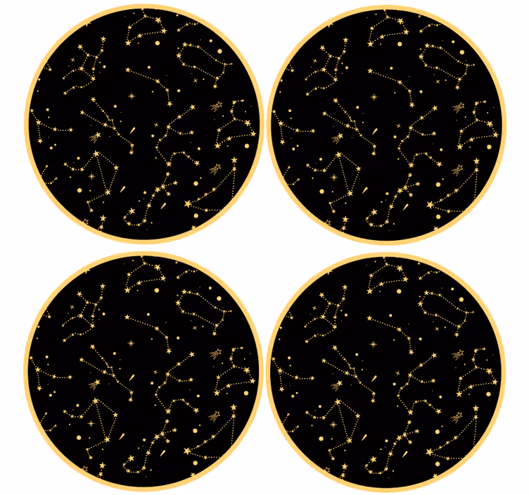 Sottobicchieri frikis elementi di pattern celestiali - TenStickers