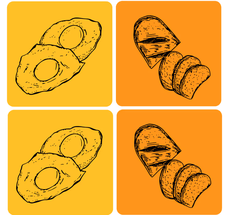 Sottobicchieri moderno avocado e pane affettato - TenStickers