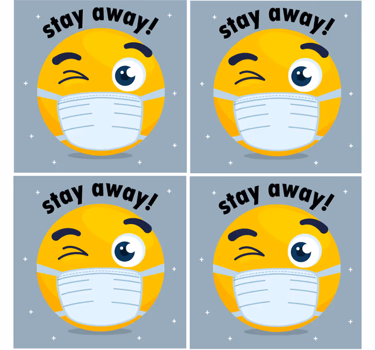 Sottobicchieri emoji che fa l'occhiolino con maschera - TenStickers
