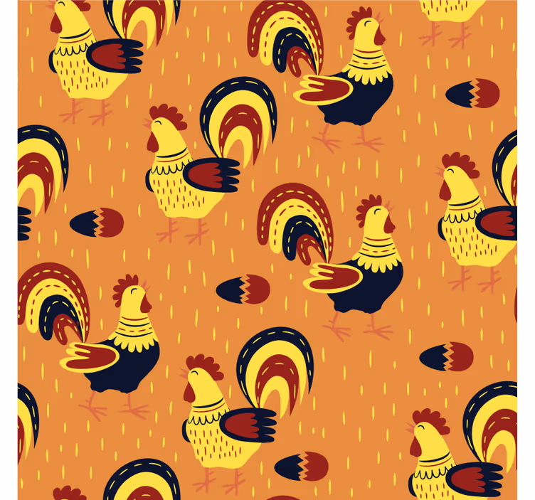 Sottobicchieri frikis con motivo gallo colorato - TenStickers