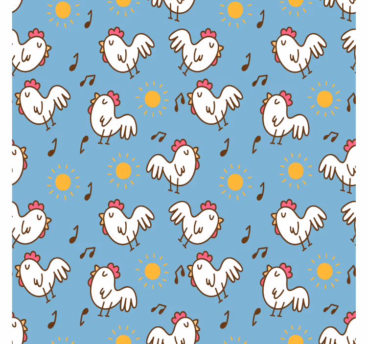 Sottobicchieri moderno galline allegre e sole - TenStickers
