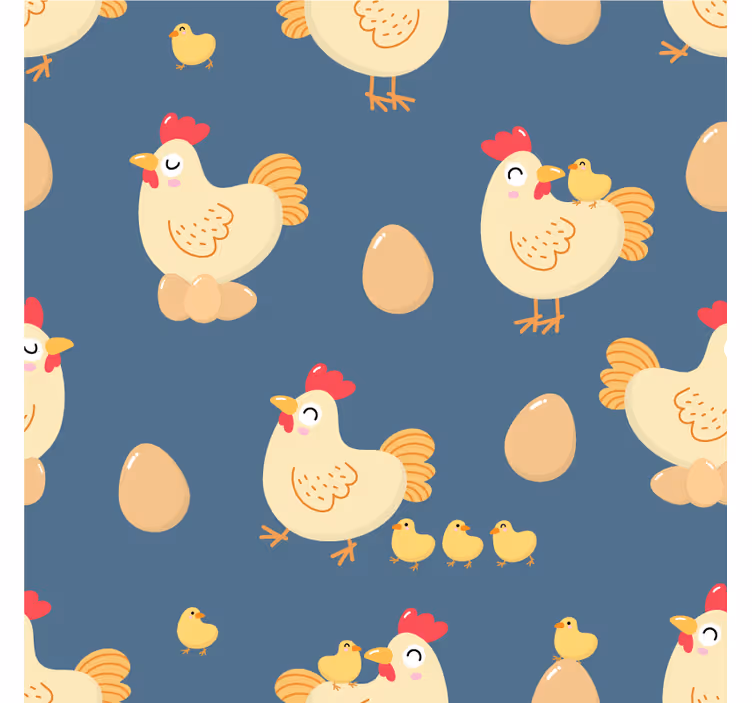 Sottobicchieri frikis galline giocose con uova - TenStickers